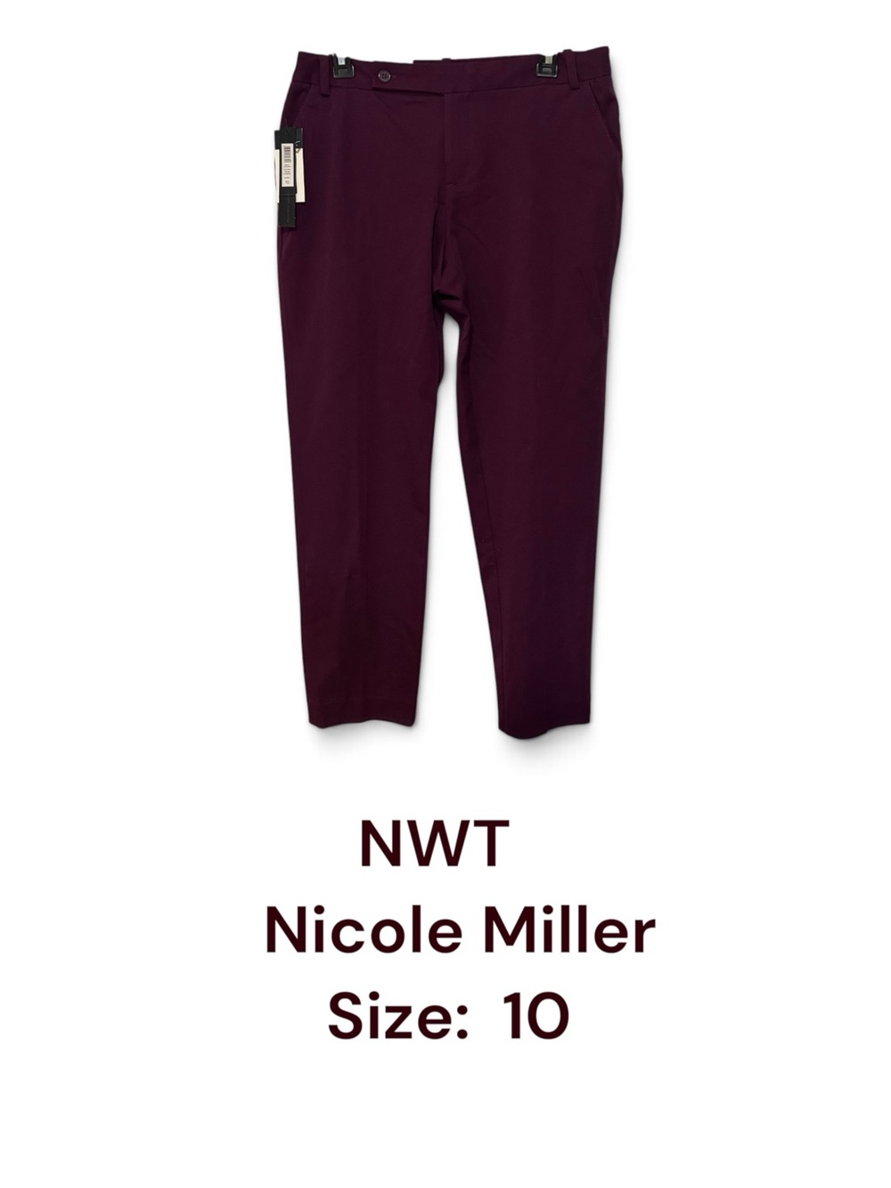NWT Nicole Miller FALL!! *PLUMBERRY* Ankle Pants SIZE: 10 #P